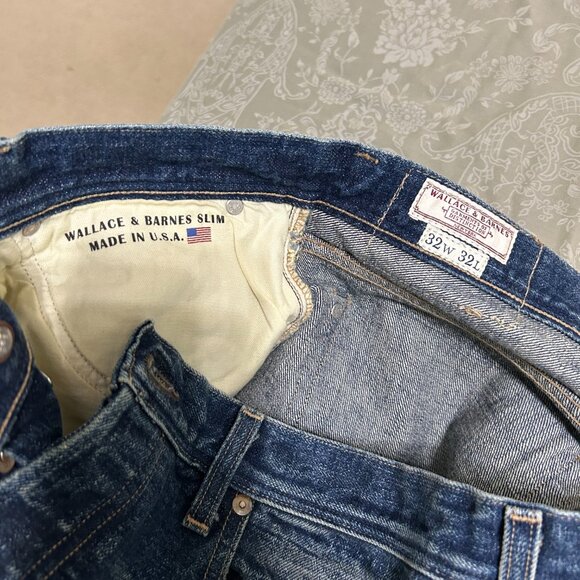 J. Crew Wallace & Barnes Distressed Indigo Dyed Selvedge Jeans 32W 32L - MINT! - Picture 4 of 7